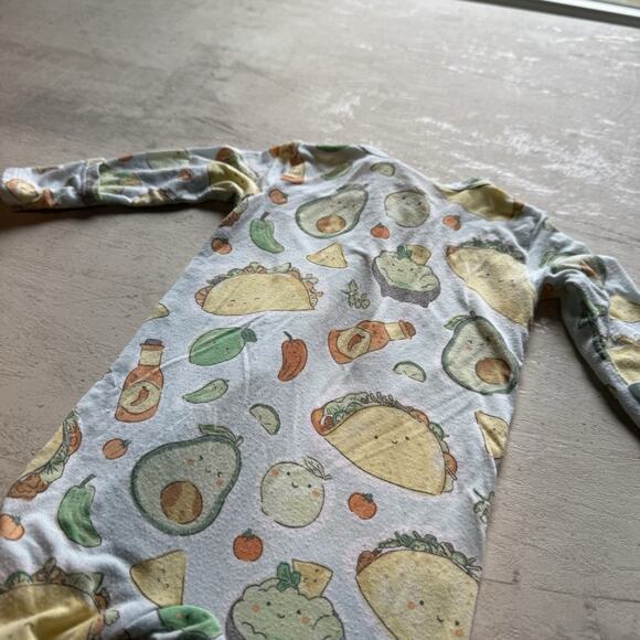 Angel Dear Viscose Bamboo Hidden Zipper Pjs Taco Avocado Baby Boy NB Tullabee - Picture 4 of 8